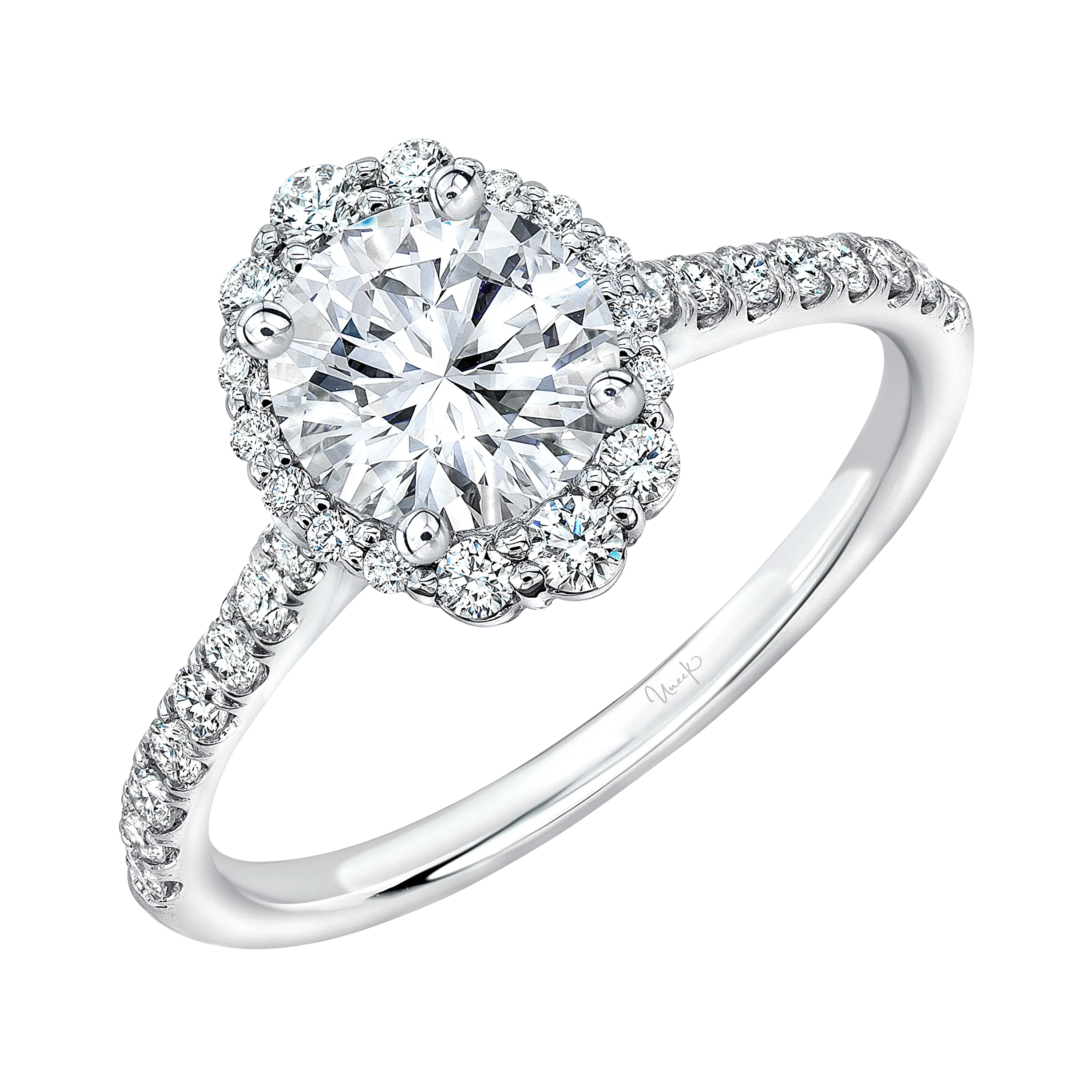 0.35ctw Round Halo Engagement Ring