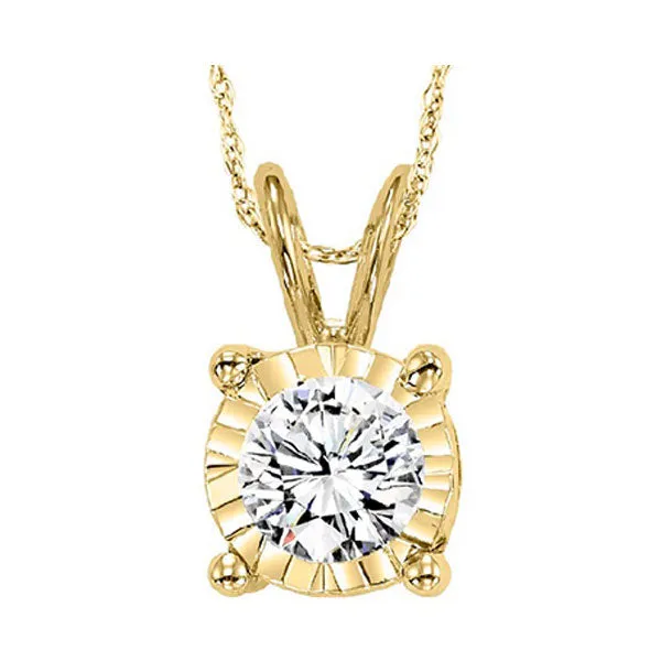 14KT Yellow Gold & Diamond Tru Reflection Neckwear Pendant    - 1/10 ctw
