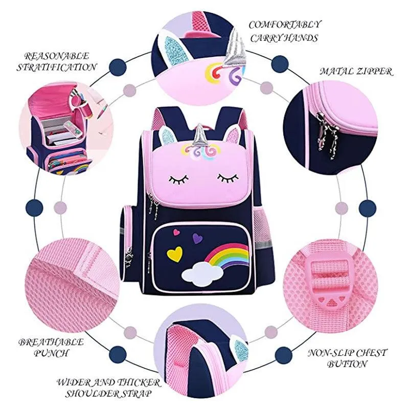 17 Inch Toddler Cute Schoolbags AM-209 BLACK AND PINK   AM-209