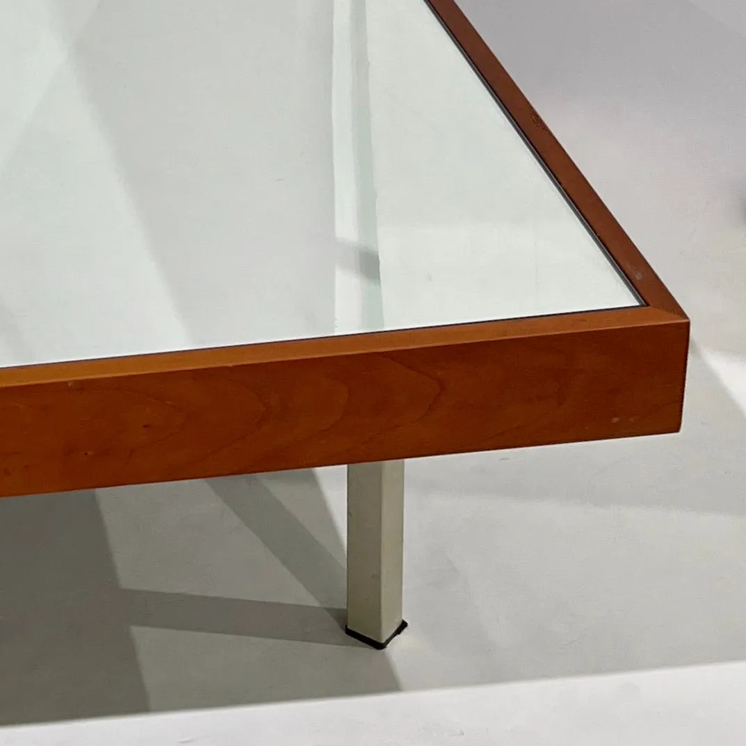 1970s Italian Post-Modern Pair of Mirrored Cherry Wood Eglomise Coffee Tables