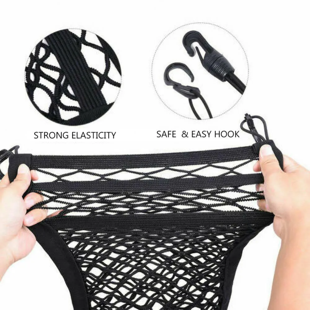 1Pc Universal Elastic Polyester Car Truck Seat Mesh Storage Net Bag Organizer Holder Pocket
