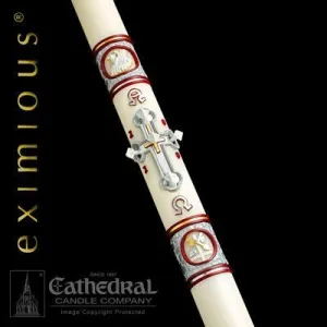 2-3/16" x 48" Upon This Rock Eximious Paschal Candle