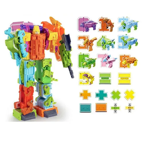 20-Piece Transforming Dinosaur Robot Set for Kids - Fun STEM Learning