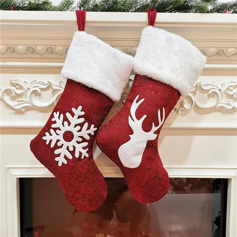 2021 Christmas Stockings Socks Gift Candy Bag Christmas Decorations