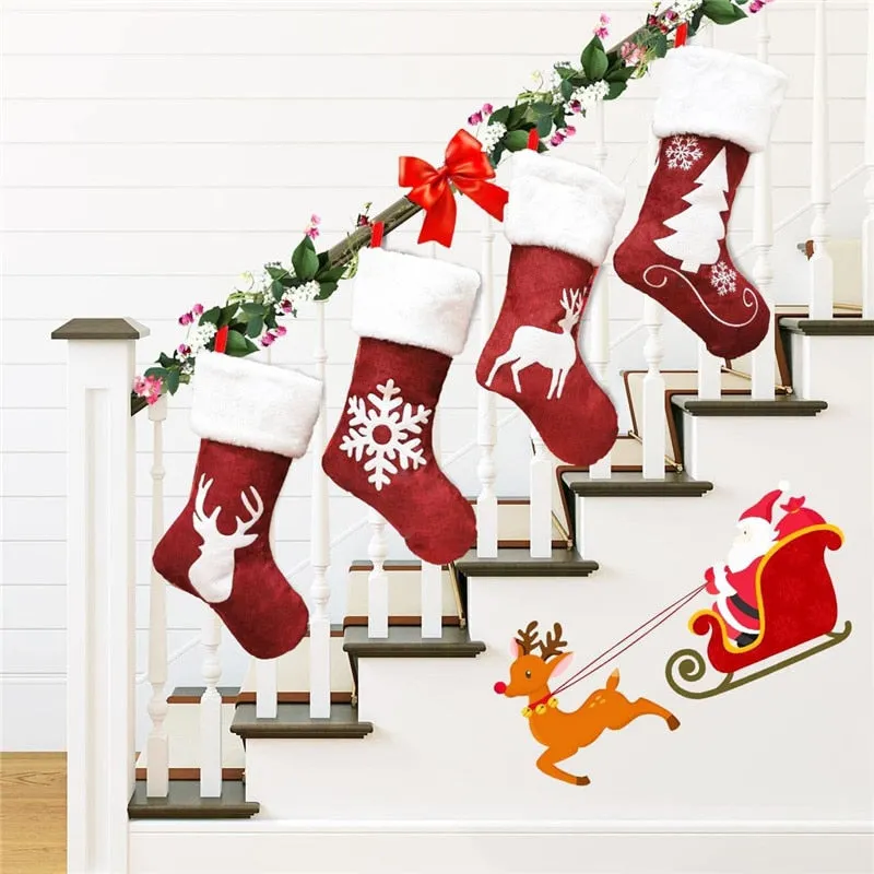 2021 Christmas Stockings Socks Gift Candy Bag Christmas Decorations