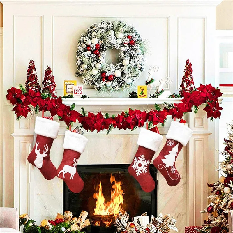 2021 Christmas Stockings Socks Gift Candy Bag Christmas Decorations