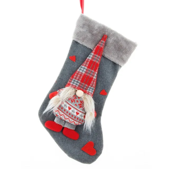 2021 Christmas Stockings Socks Gift Candy Bag Christmas Decorations