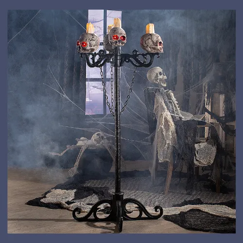 3-In-1 Skull Candelabra Animated Prop