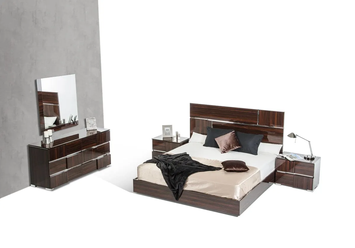 32" Ebony Lacquer Veneer  Mdf  And Steel Dresser