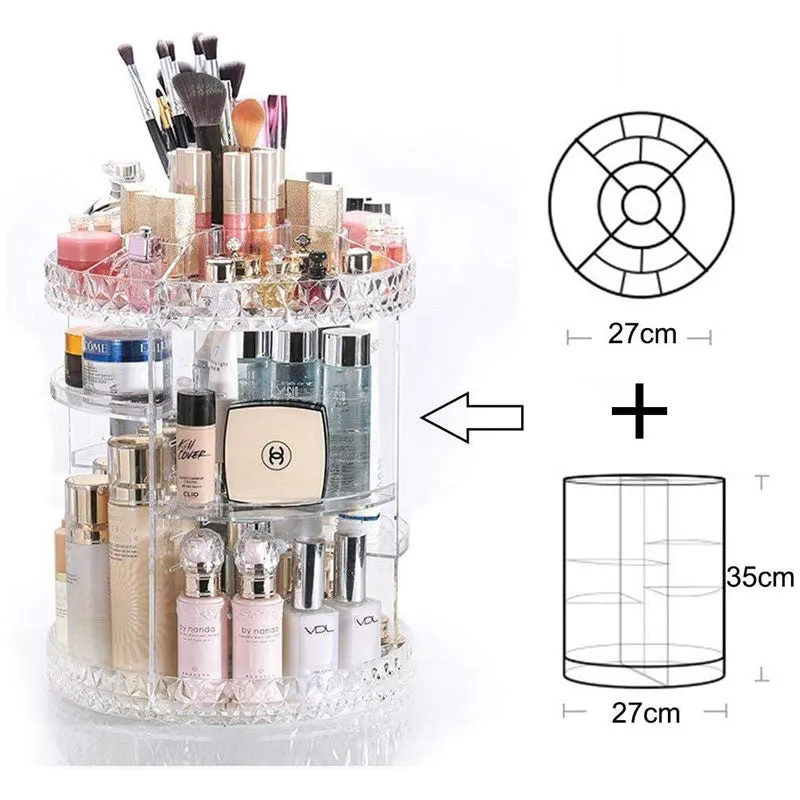 360 Degree Rotating Acrylic Makeup Organizer F42-8-788