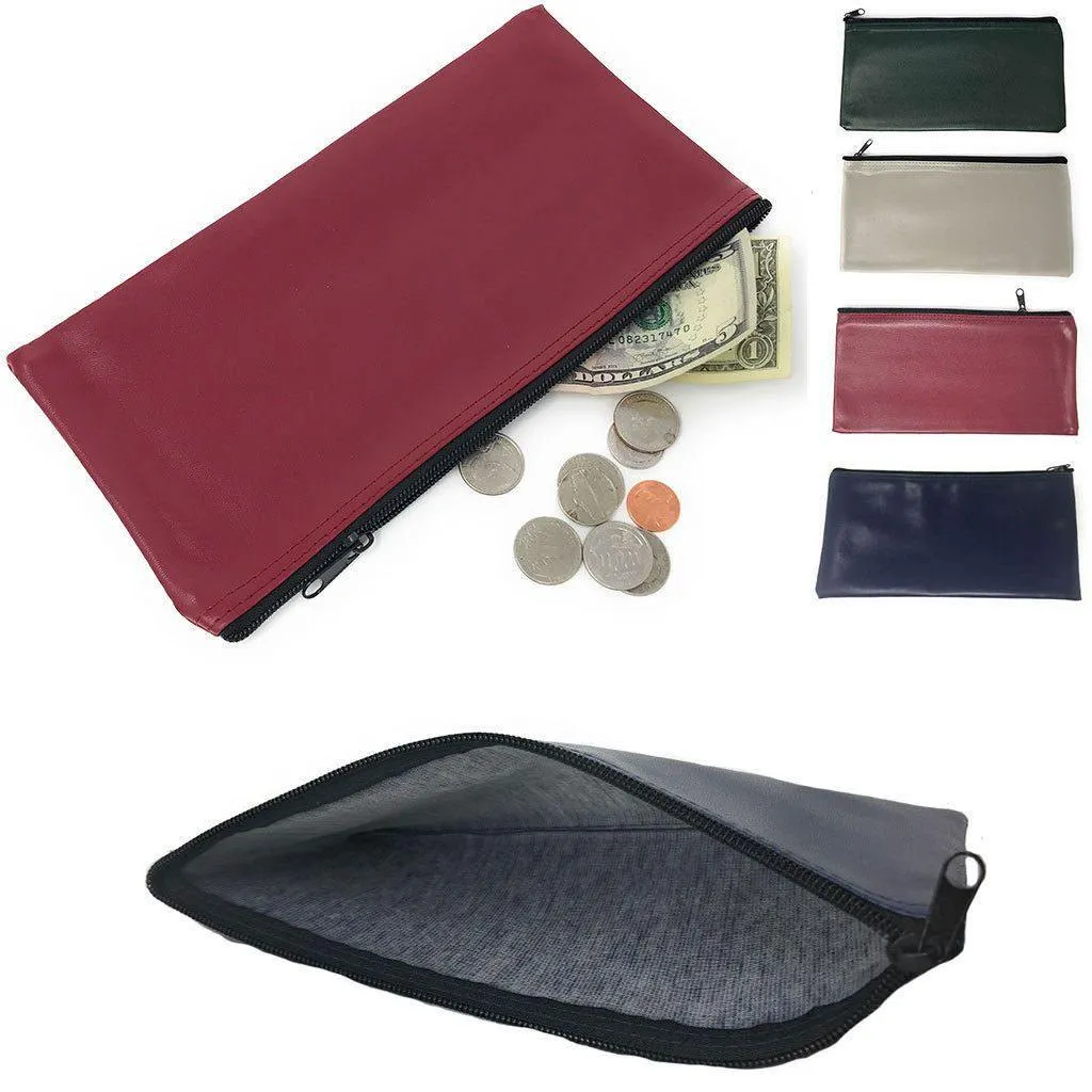4 Pack Bank Deposit Money Cash Coins Credit Cards Receipts Keys Bag Pouch Purse