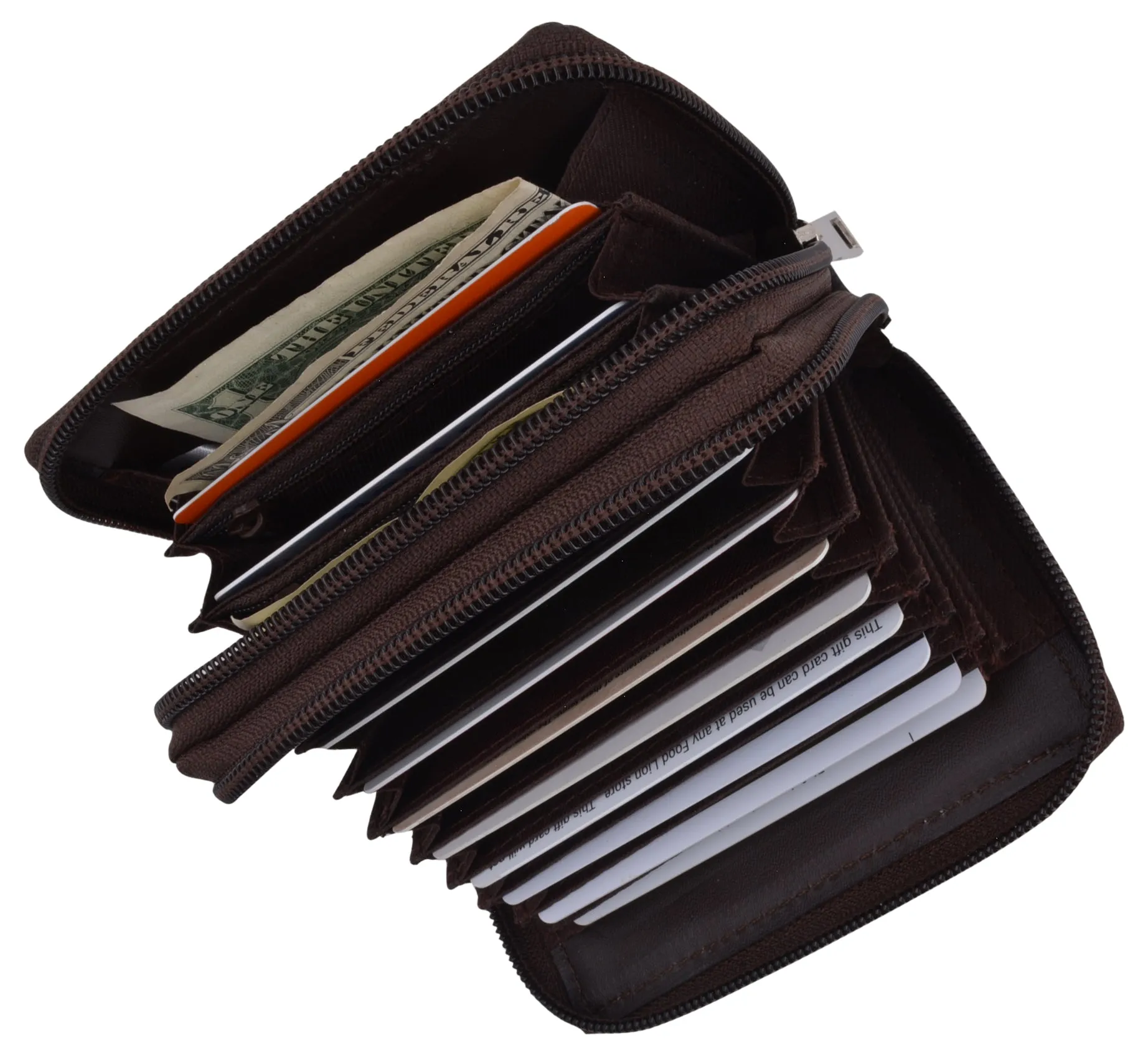 Accordion Wallet RFID Leather Card Wallet for Women Credit Card Holder