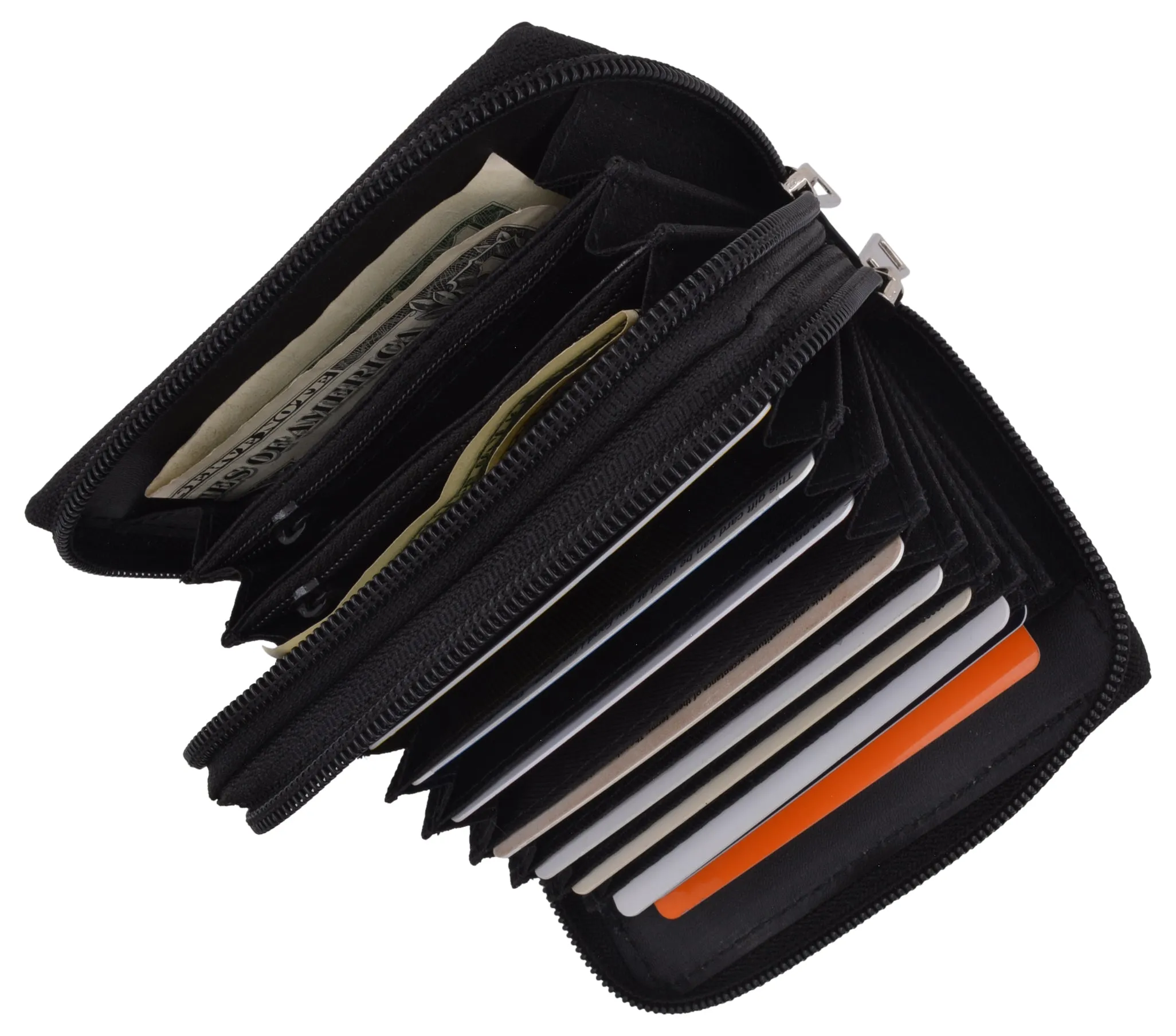 Accordion Wallet RFID Leather Card Wallet for Women Credit Card Holder