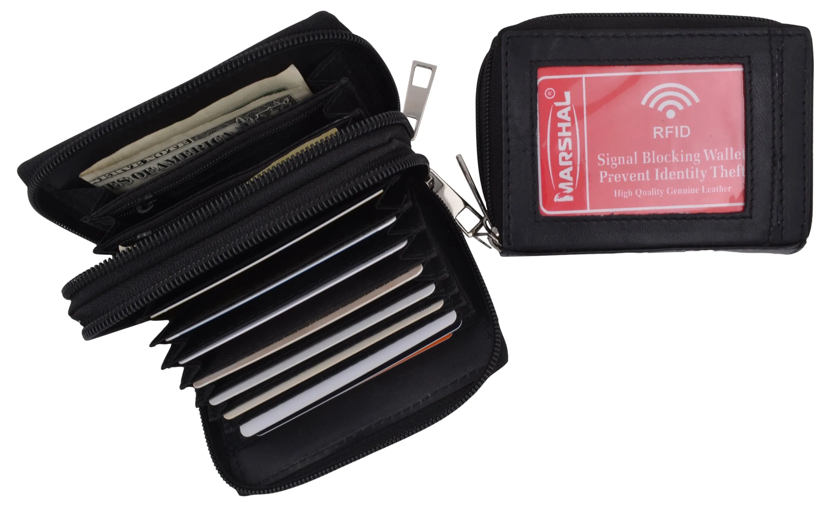 Accordion Wallet RFID Leather Card Wallet for Women Credit Card Holder