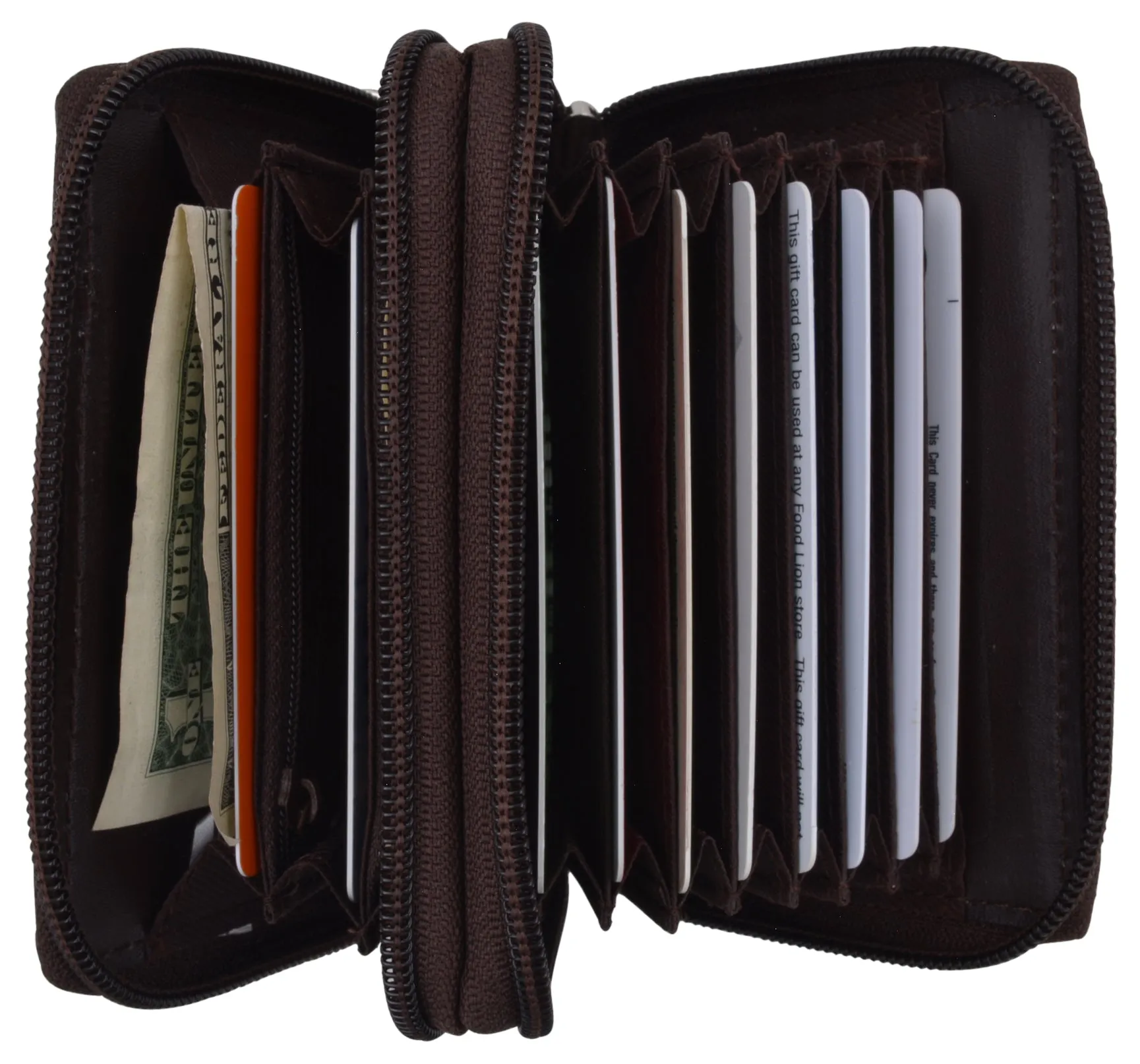 Accordion Wallet RFID Leather Card Wallet for Women Credit Card Holder