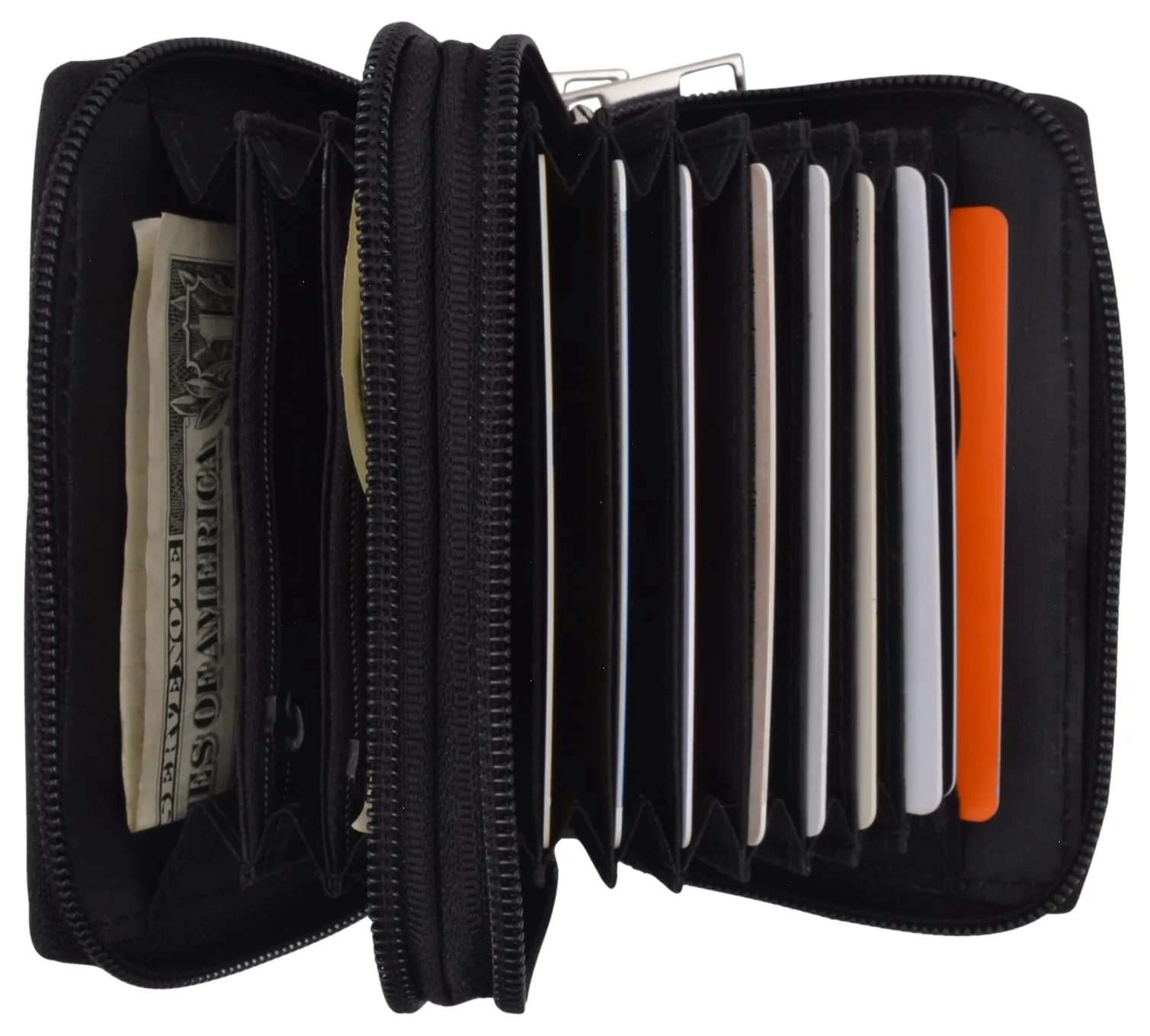 Accordion Wallet RFID Leather Card Wallet for Women Credit Card Holder