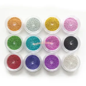 Acrylic Micro Beads Color Assortment (0.6-0.8mm) (12 pots)