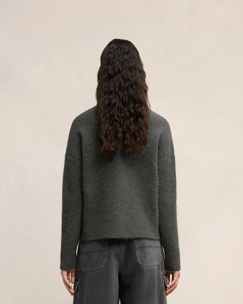 Ami Paris - Cardigan col V Ami de Cœur - Gris Foncé