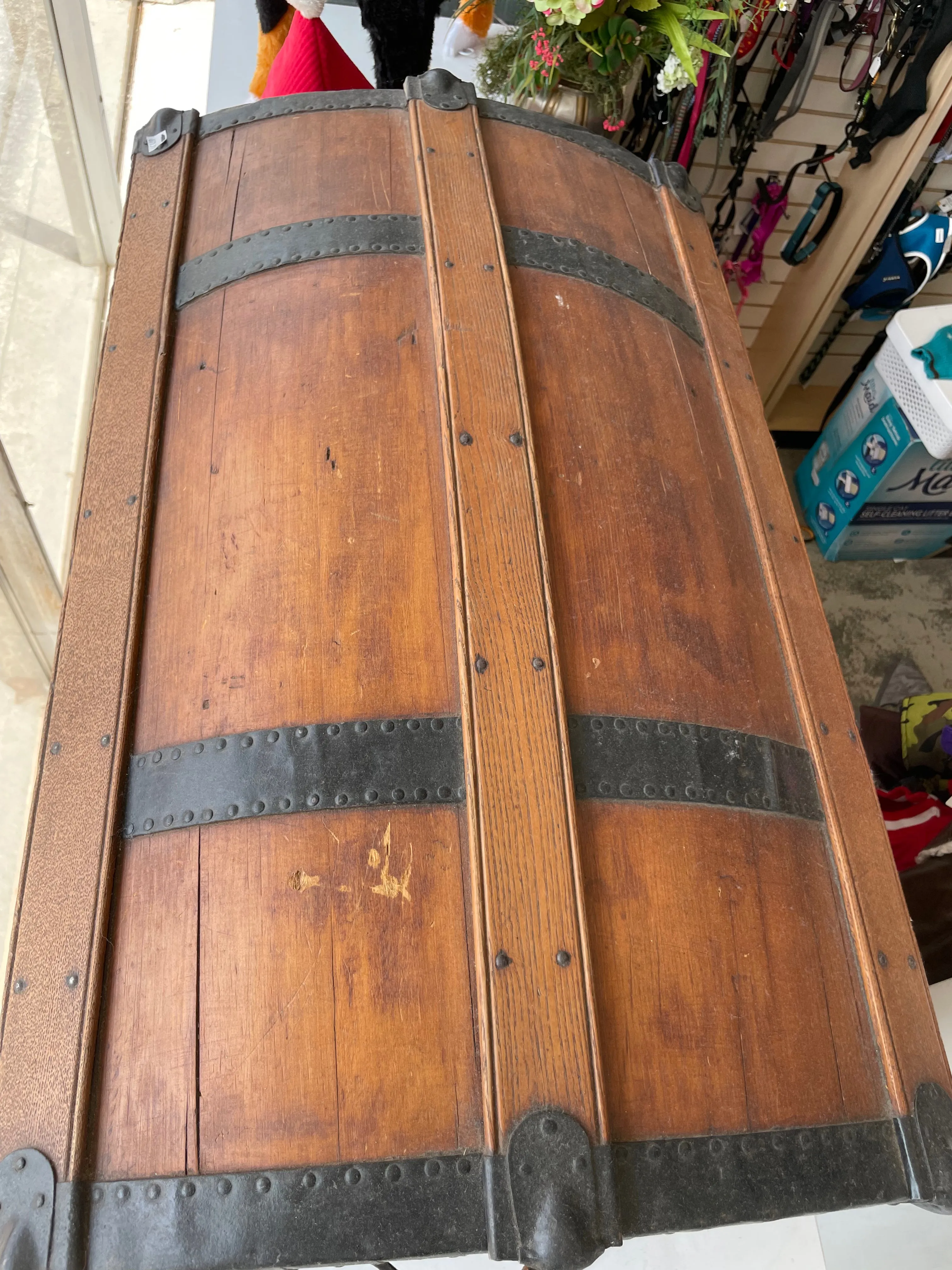 Antique 1873 Gorgeous Dome Top Trunk