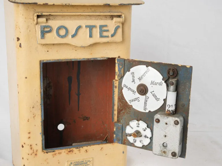 Antique French Postbox - Yellow 15"