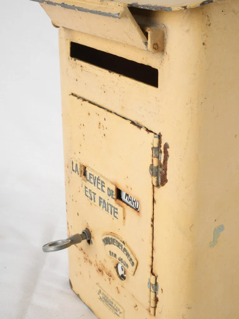 Antique French Postbox - Yellow 15"