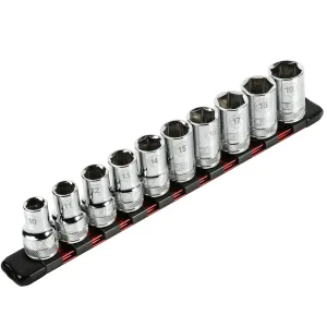 ARES 70342 - 1/2" Drive Red 9.84" Socket Rail