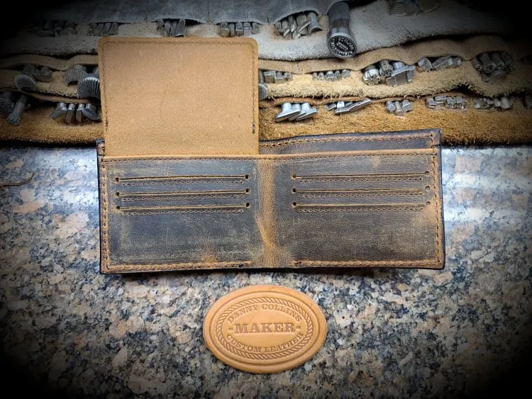 Badlands Bison Bi fold wallet with ID Window, Leather Wallet, Men's Wallet, Bison Leather Wallet