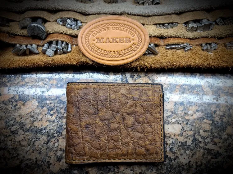 Badlands Bison Bi fold wallet with ID Window, Leather Wallet, Men's Wallet, Bison Leather Wallet