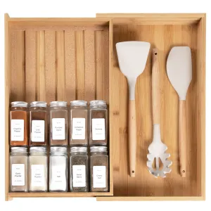 Bamboo Spice Drawer Organizer (Expands 10.5 to 18.5 in)