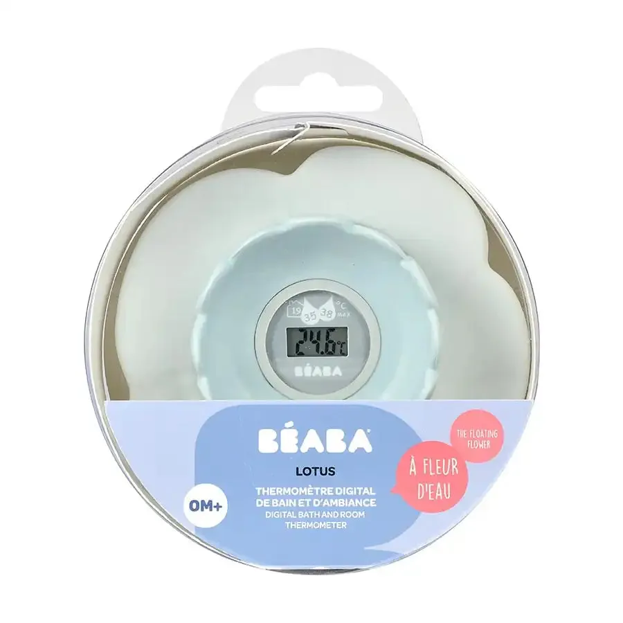 Beaba Lotus Multi-Functional Bath Thermometer (Green/Blue)