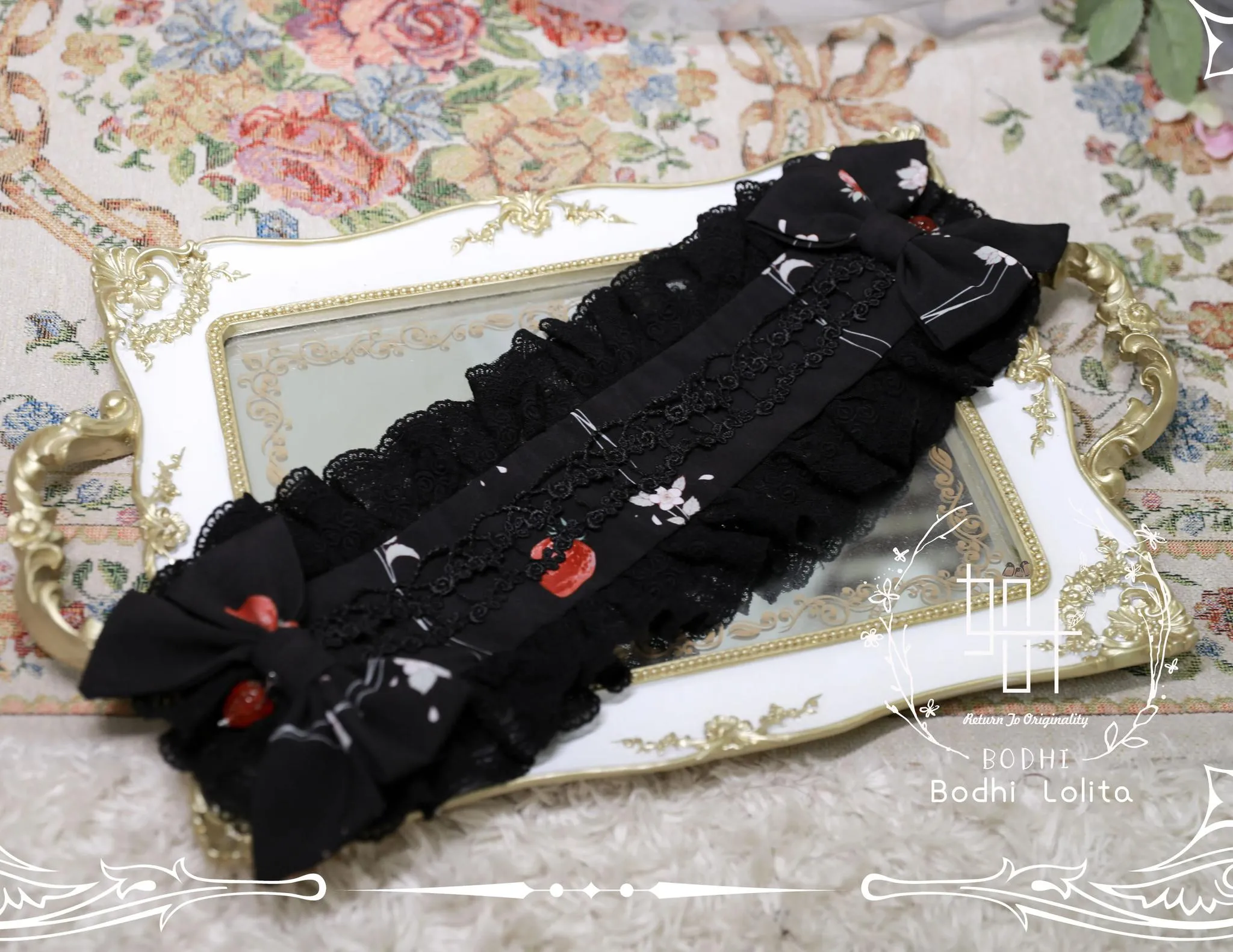 (BFM)Bodhi Lolita~Strawberry Fruit Tea~Elegant Lolita Headdress Lolita Hair Accessory