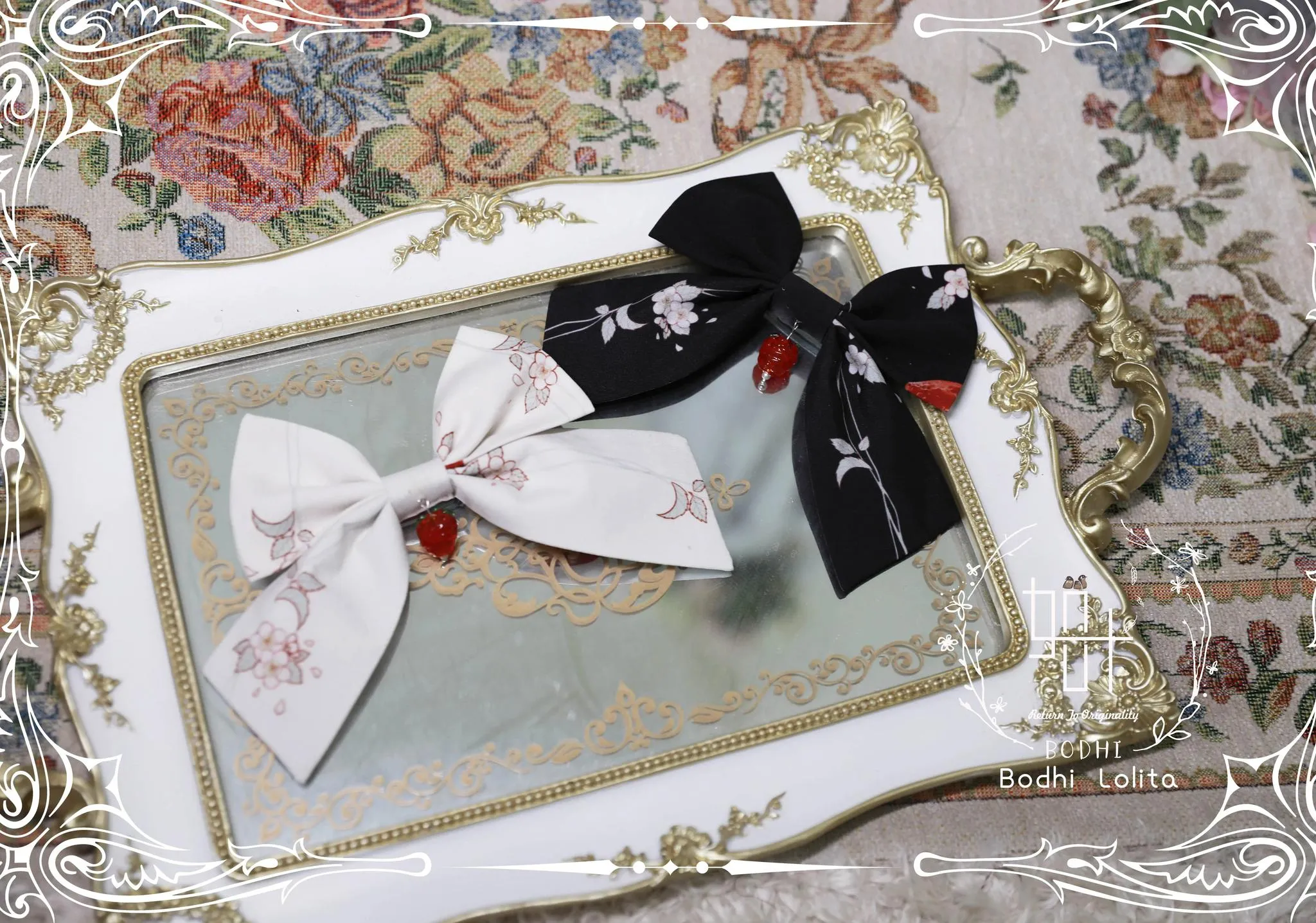 (BFM)Bodhi Lolita~Strawberry Fruit Tea~Elegant Lolita Headdress Lolita Hair Accessory