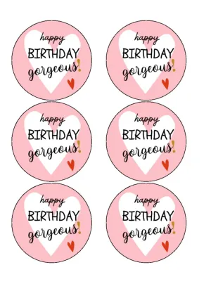 Birthday - Edible Drink Toppers - Gorgeous