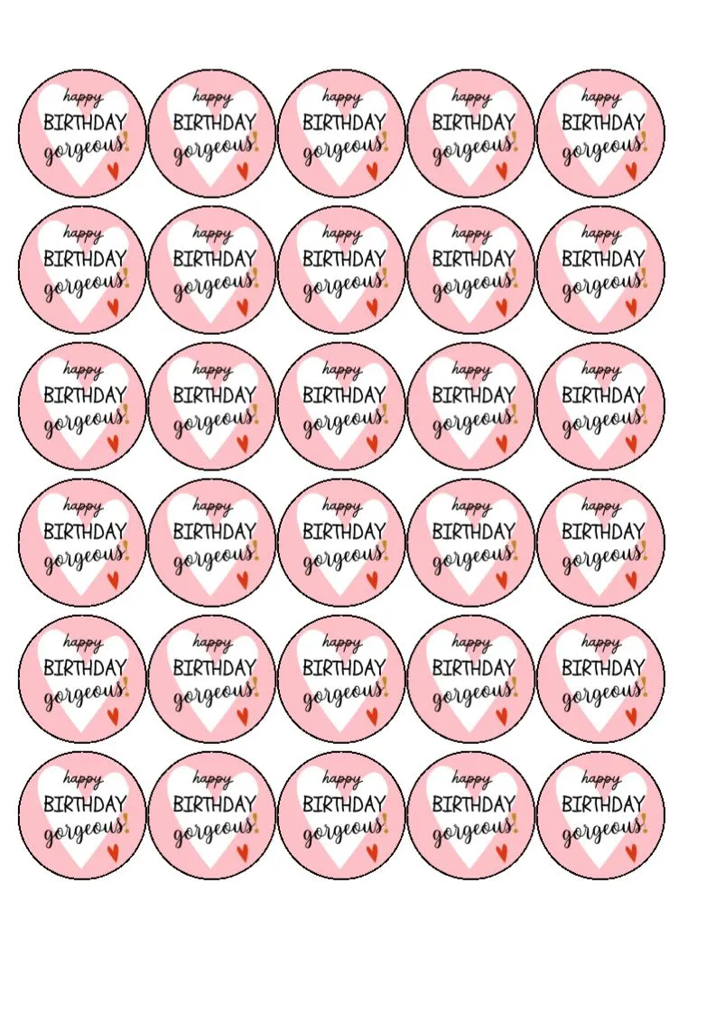 Birthday - Edible Drink Toppers - Gorgeous