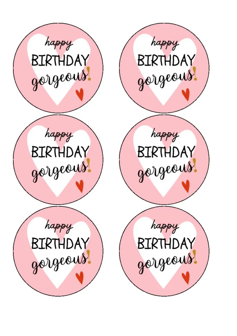 Birthday - Edible Drink Toppers - Gorgeous