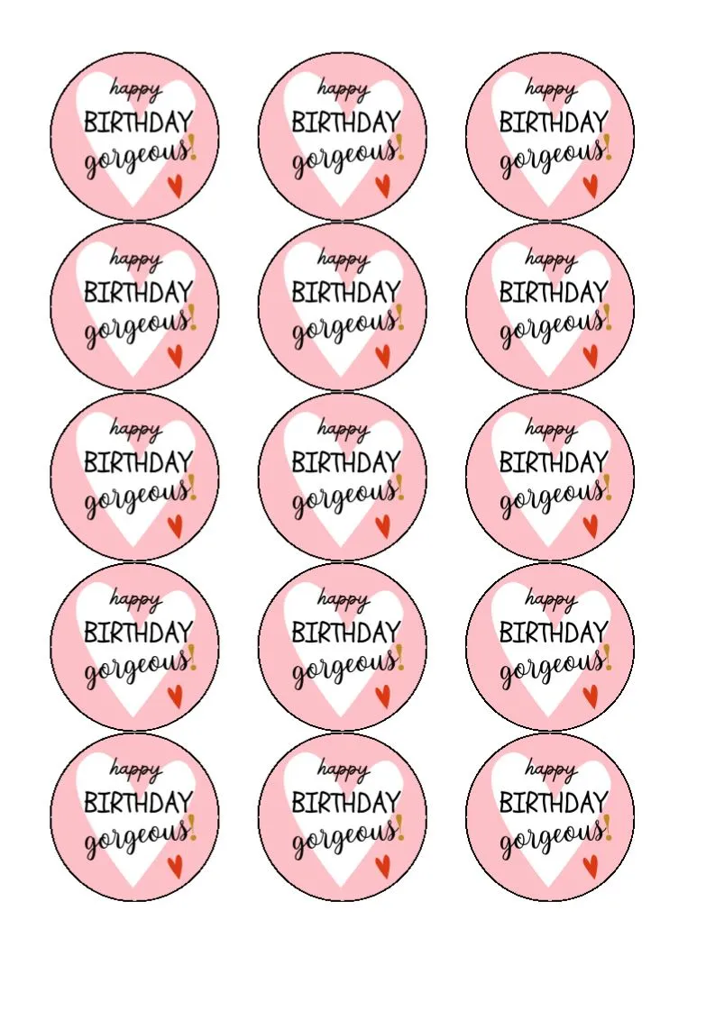 Birthday - Edible Drink Toppers - Gorgeous