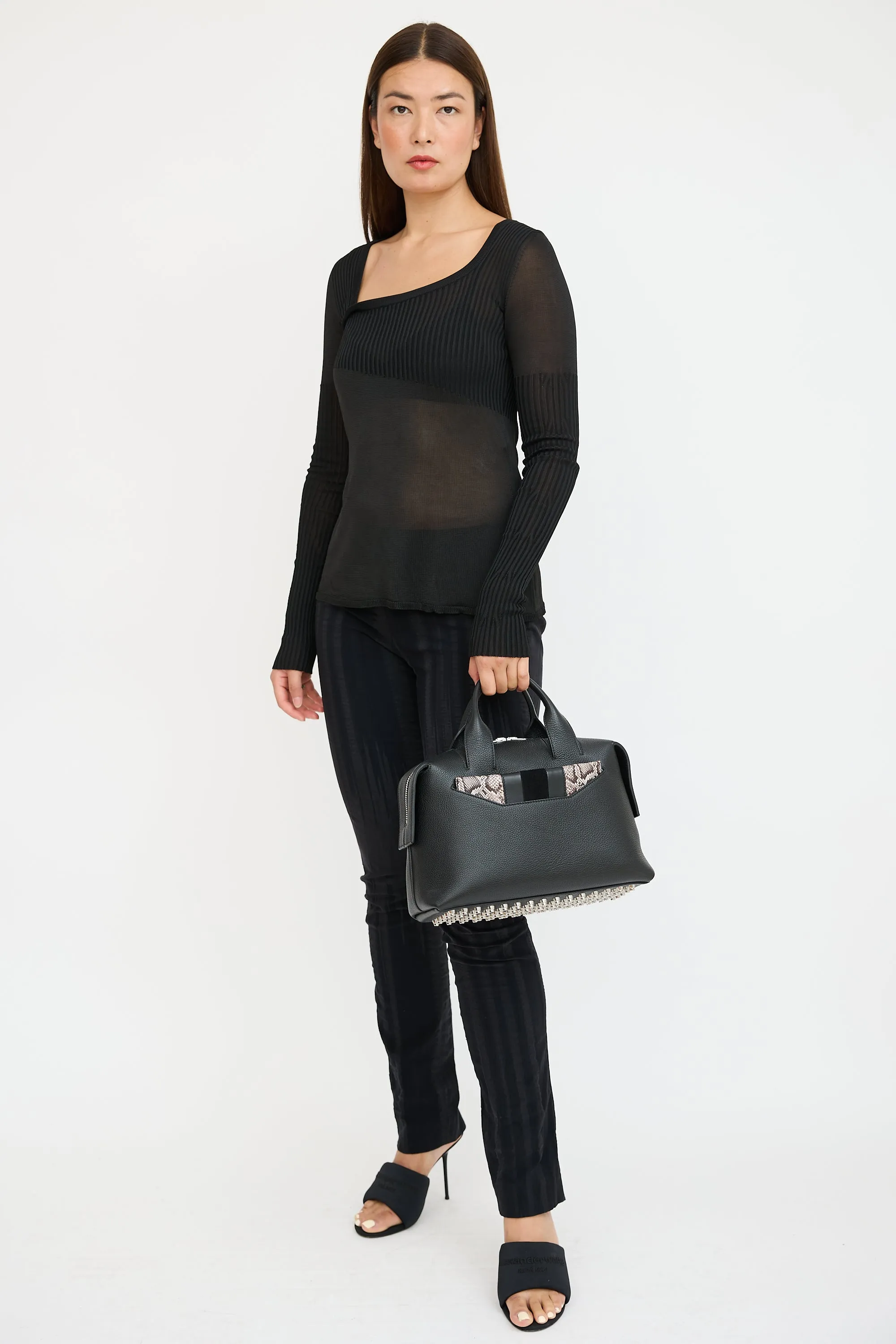 Black & Beige Leather Rogue Bag