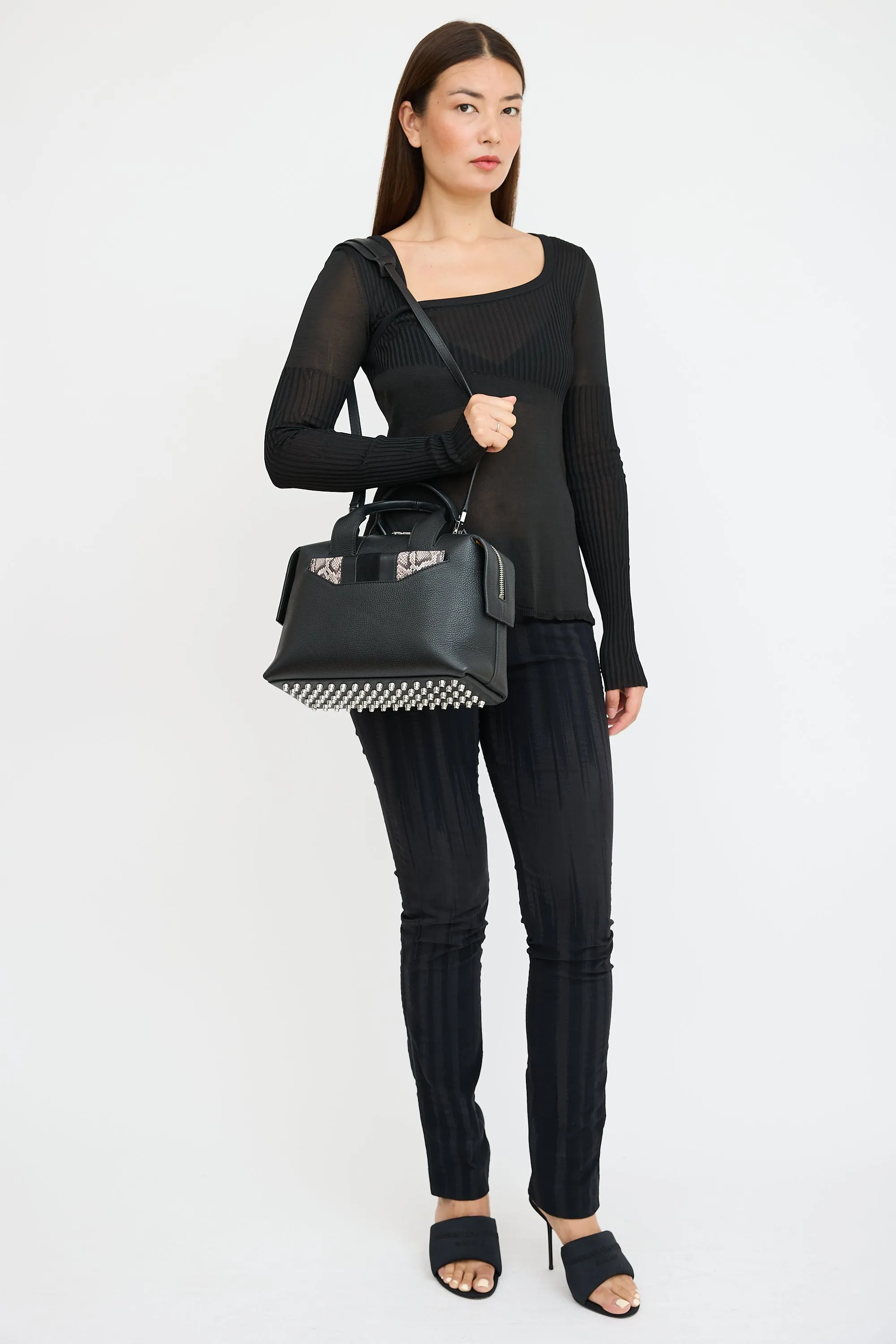 Black & Beige Leather Rogue Bag