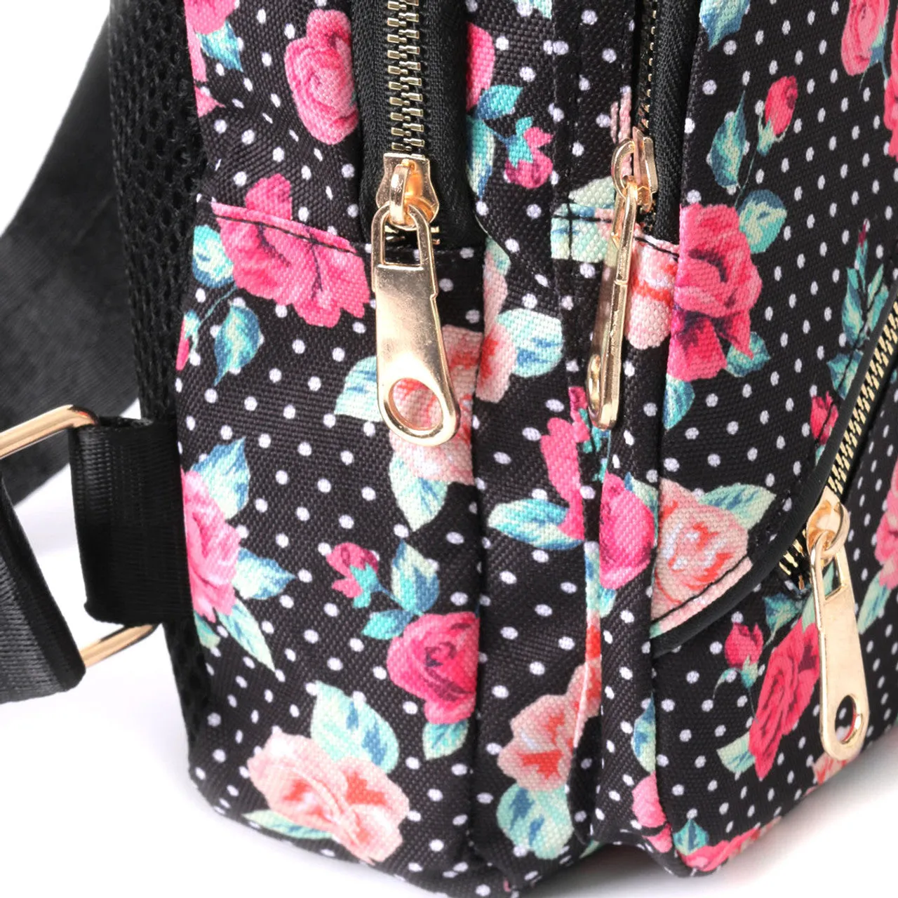 Black Floral Polka Dot Sling Bag