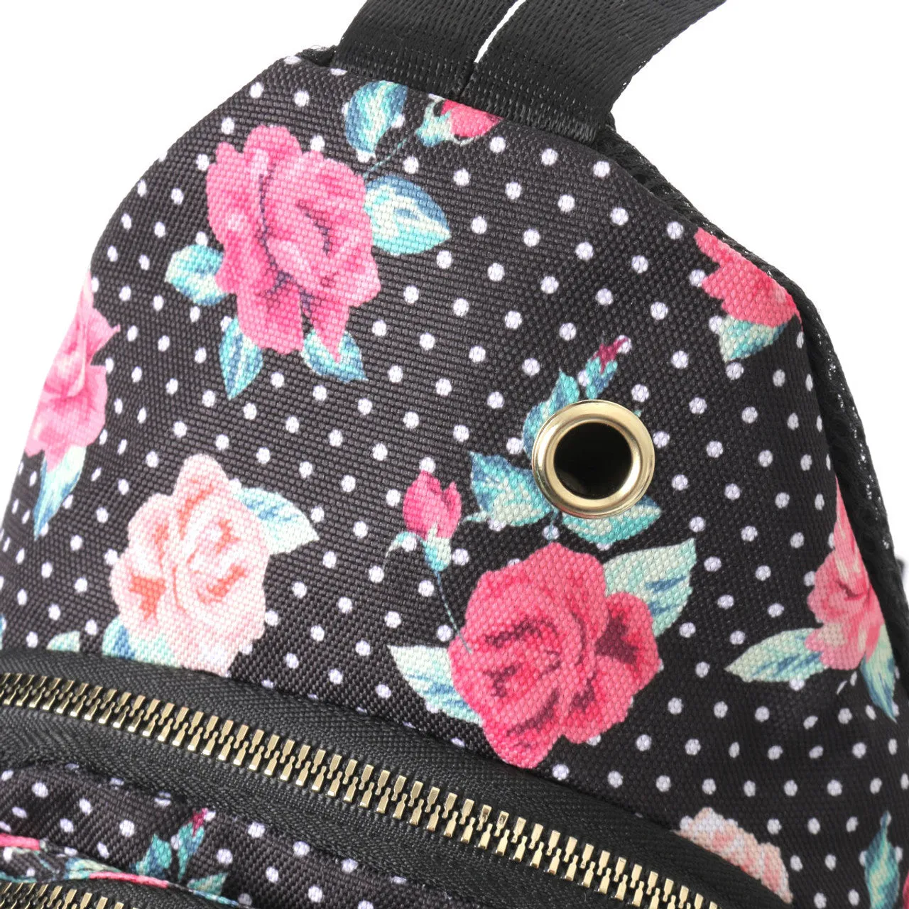 Black Floral Polka Dot Sling Bag