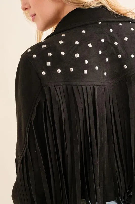 Black Stud Suede Jacket