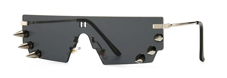 Black Sunglasses w/ Silver Spike Details