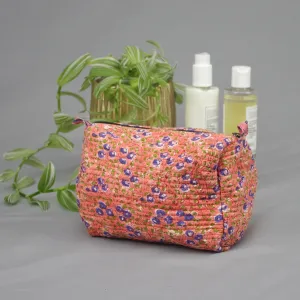 Block Print Quilted Toiletry Bag - Ditsy Floral
