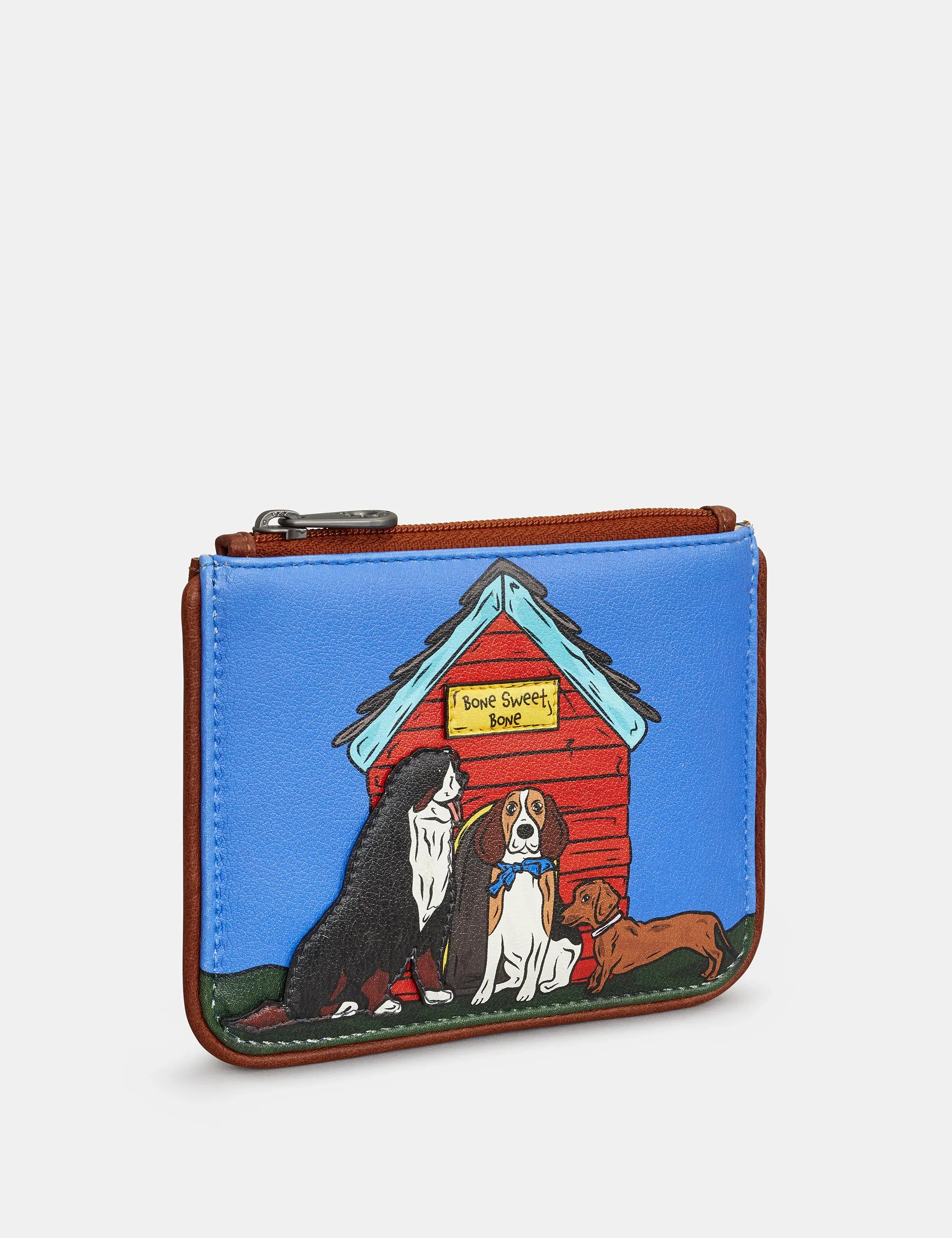 Bone Sweet Bone Zip Top Leather Purse
