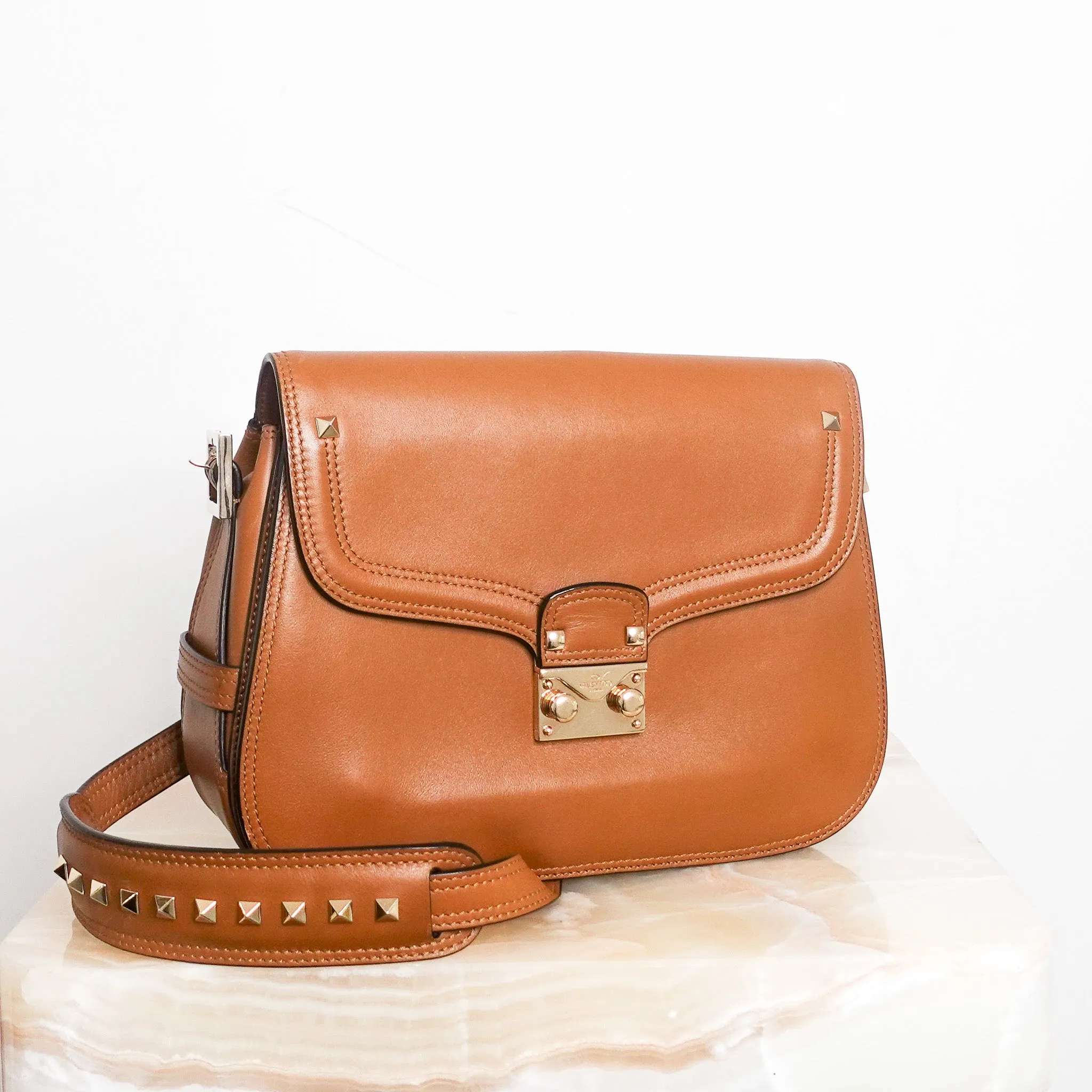 Brown rockstud crossbody RRP £2k- Final Sale