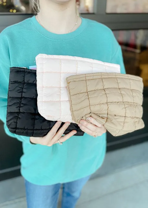 Carryall Quilted Cosmetic Pouch