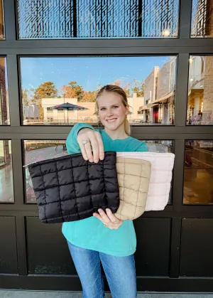 Carryall Quilted Cosmetic Pouch
