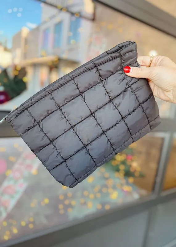 Carryall Quilted Cosmetic Pouch