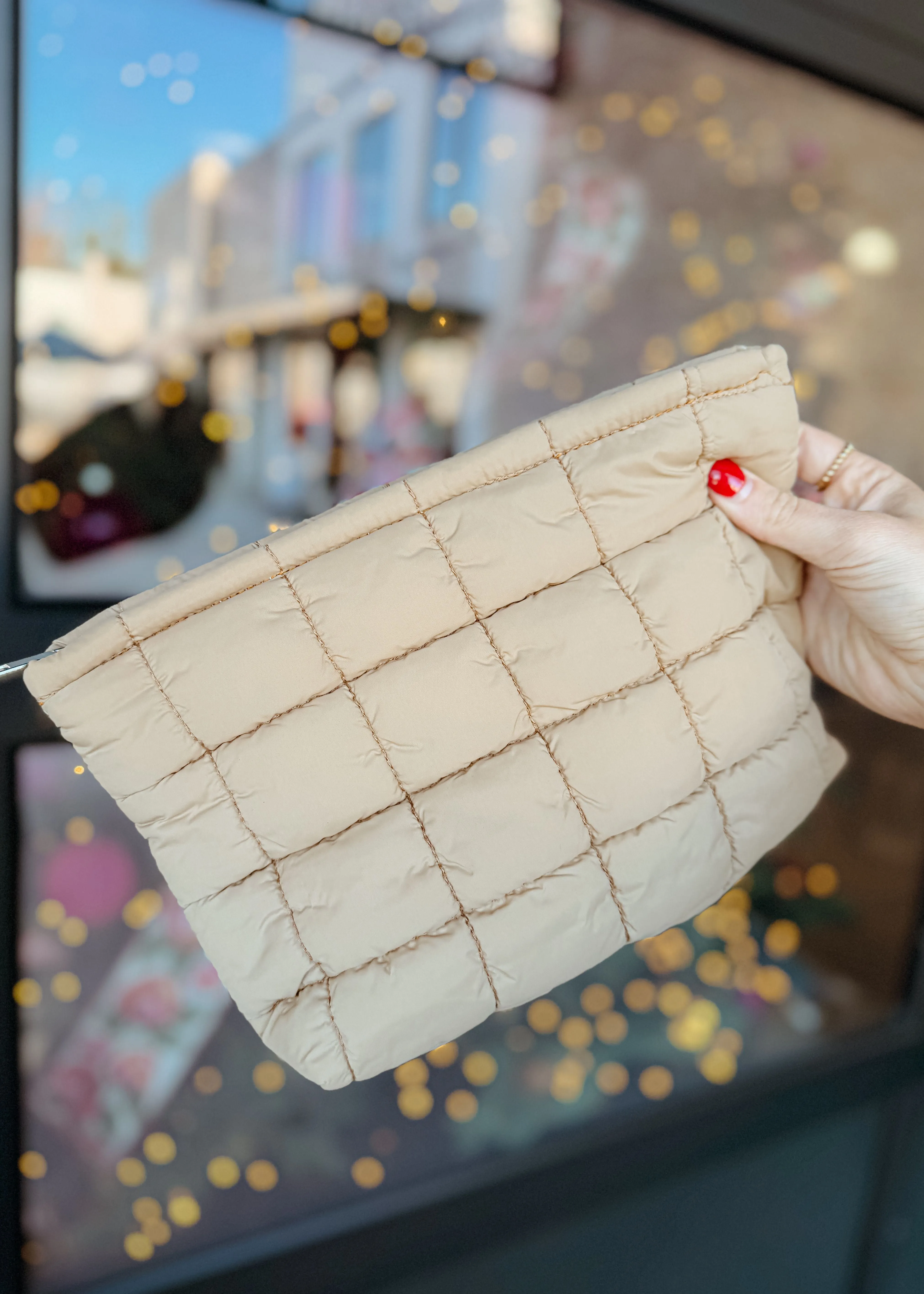 Carryall Quilted Cosmetic Pouch