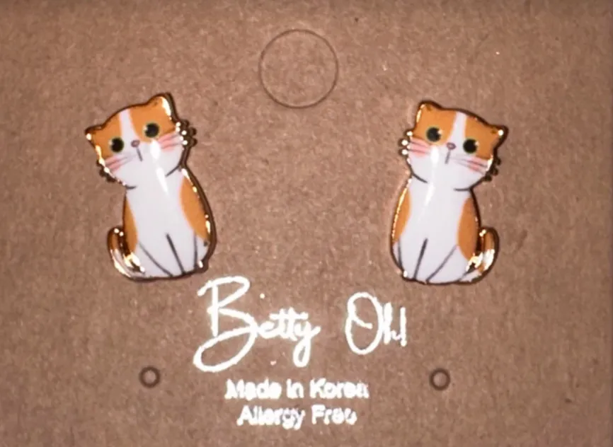 Cat Stud Earrings
